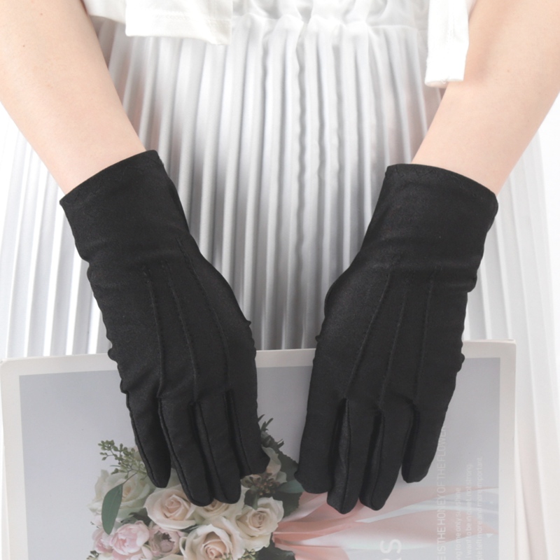 Elastische schwarz-weiße formelle Handschuhe Honor Guard Handschuhe Guard Santa Männer Frauen Inspektion Fäustlinge Arbeit Fahren Schmuck Butler Handschuhe