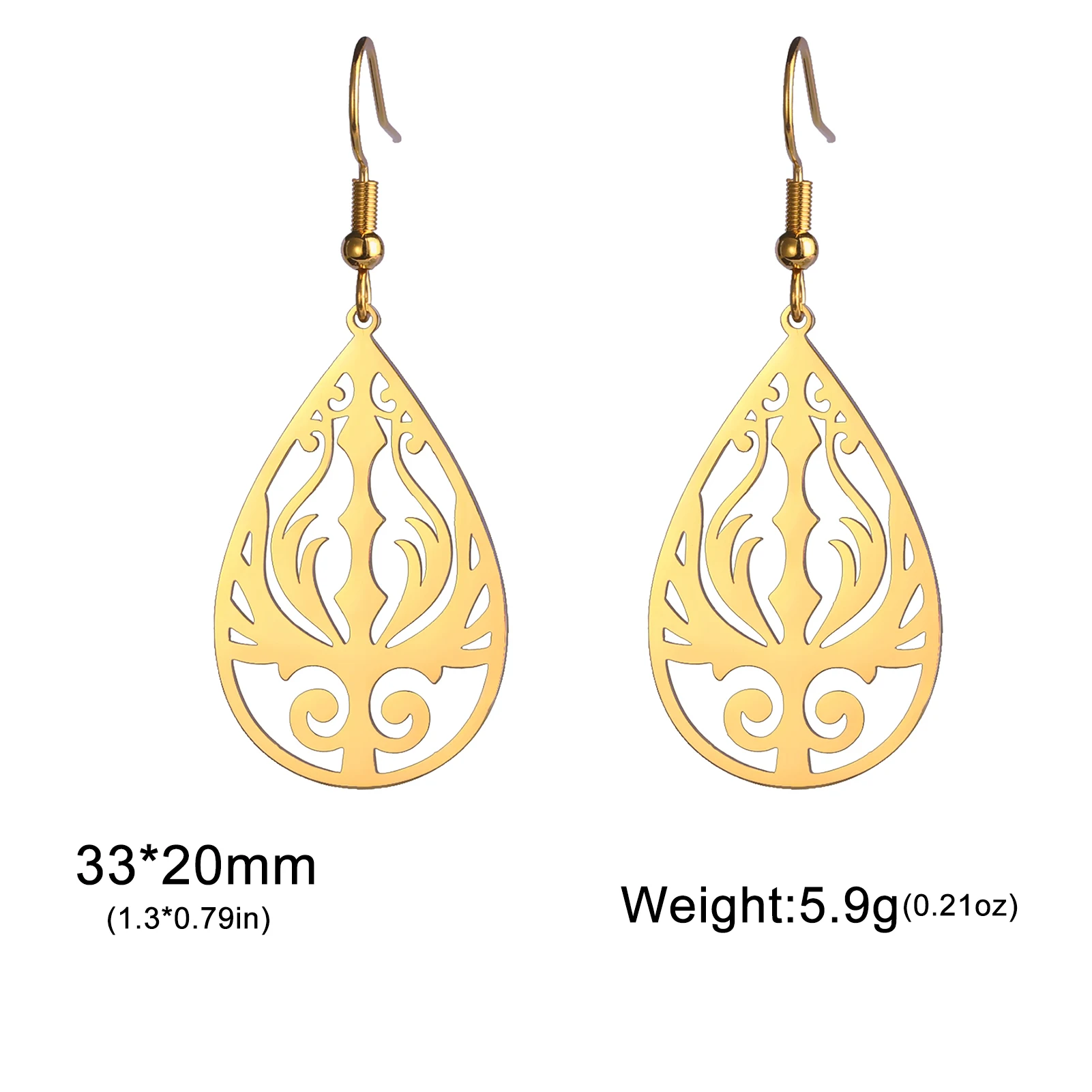 Cazador Orecchini pendenti in filigrana bohéaspetto Orecchini pendenti etnici con fiori in acciaio inossidabile per gioielli da donna Regalo di san Valentino tutto'ingrosso: Rosso ruggine