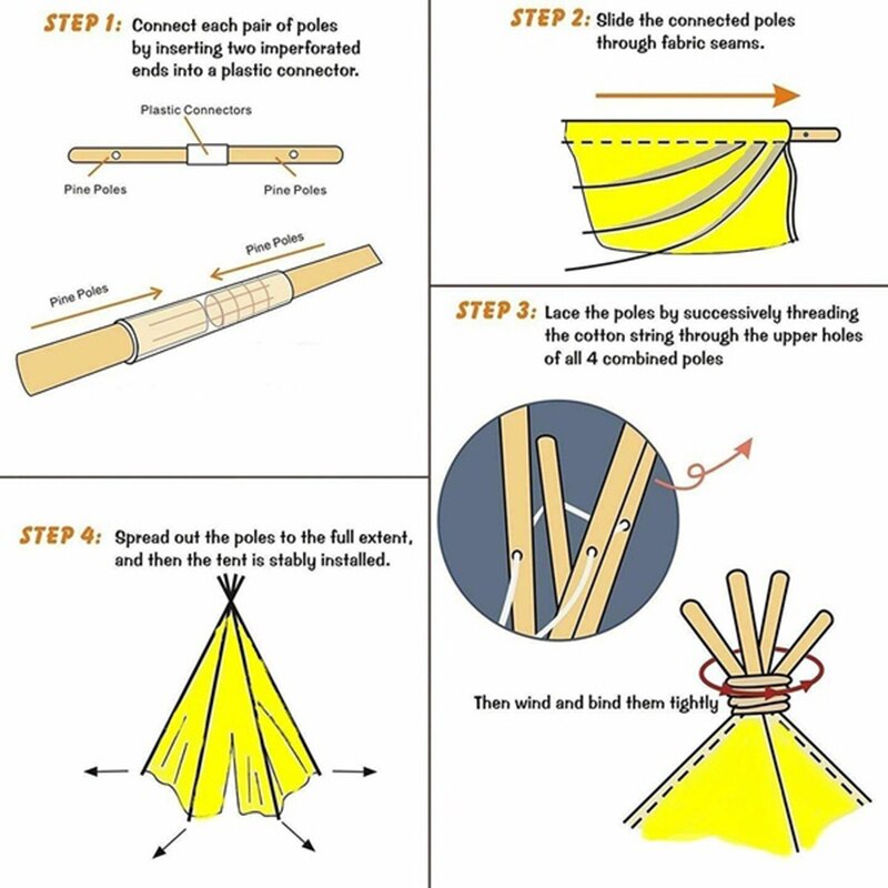 1.35/1.65M Draagbare Kinderen Tenten Speelhuis Kinderen Katoen Canvas Indian Spelen Tent Wigwam Kind Little Teepee kamer Decoratie