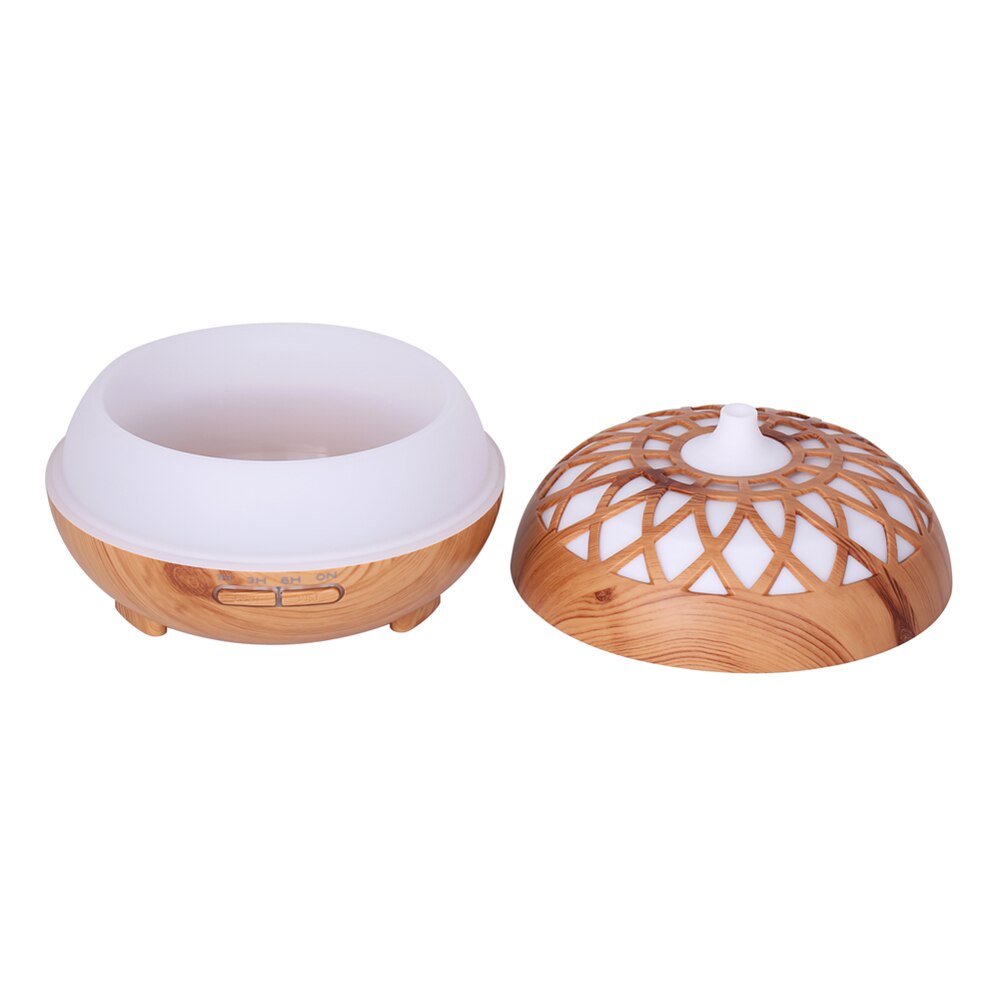 500ML wood color pattern air humidifier, aroma essential oil diffuser with colorful night light,with remote control