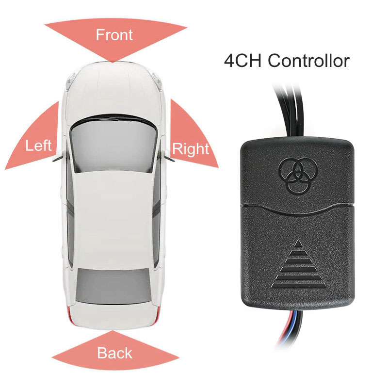DIYKIT Car Backup Camera Splitter Switch 4 Input 1 Output Intelligent Car Video Switcher Converter