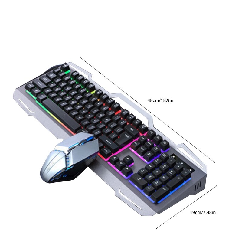 Gaming Keyboard Mouse Set Backlight Wired USB Ergonomic Mechanical Feel Gamer RGB Keyboard 104Keys for Tablet Desktop