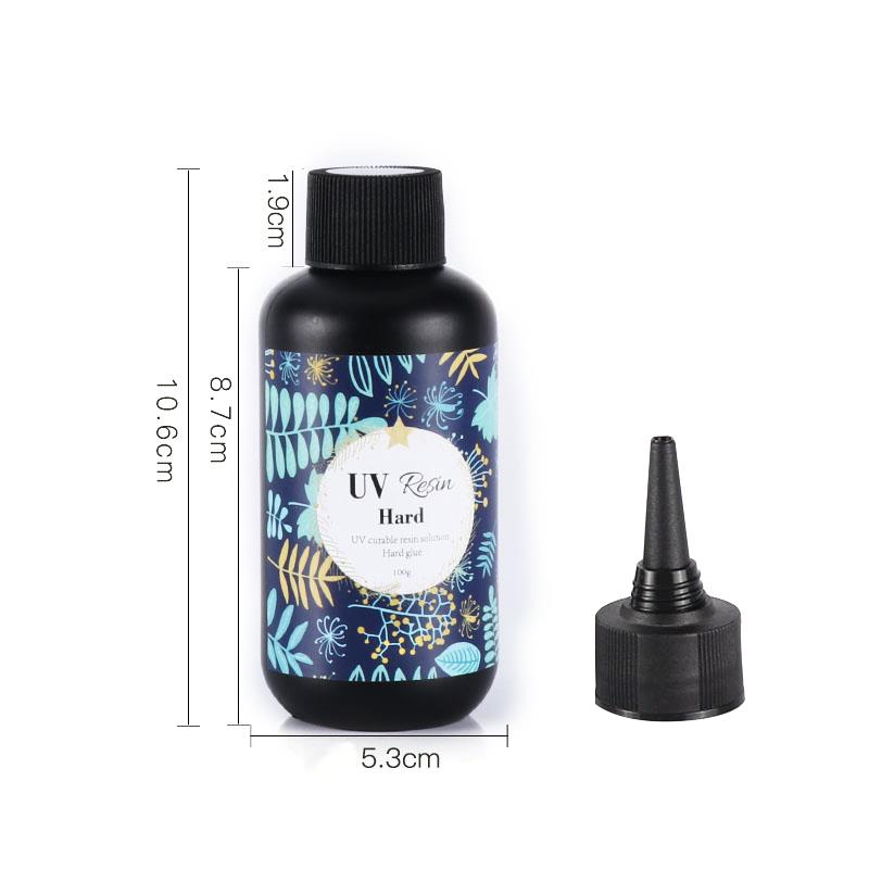 Colle en résine époxy UV transparente, cristal, durcissant aux ultraviolets, séchage solaire, activation par la lumière du soleil, bricolage, outils de fabrication de bijoux: 100g