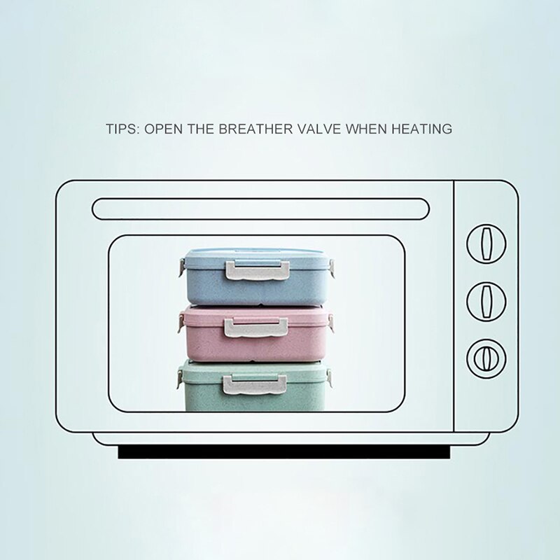 MICCK Draagbare Bento Box Voor Kinderen Lekvrij Voedsel Container Lunchbox Voor Picknick Tarwe Stro Voedsel Container Keuken Accessoires