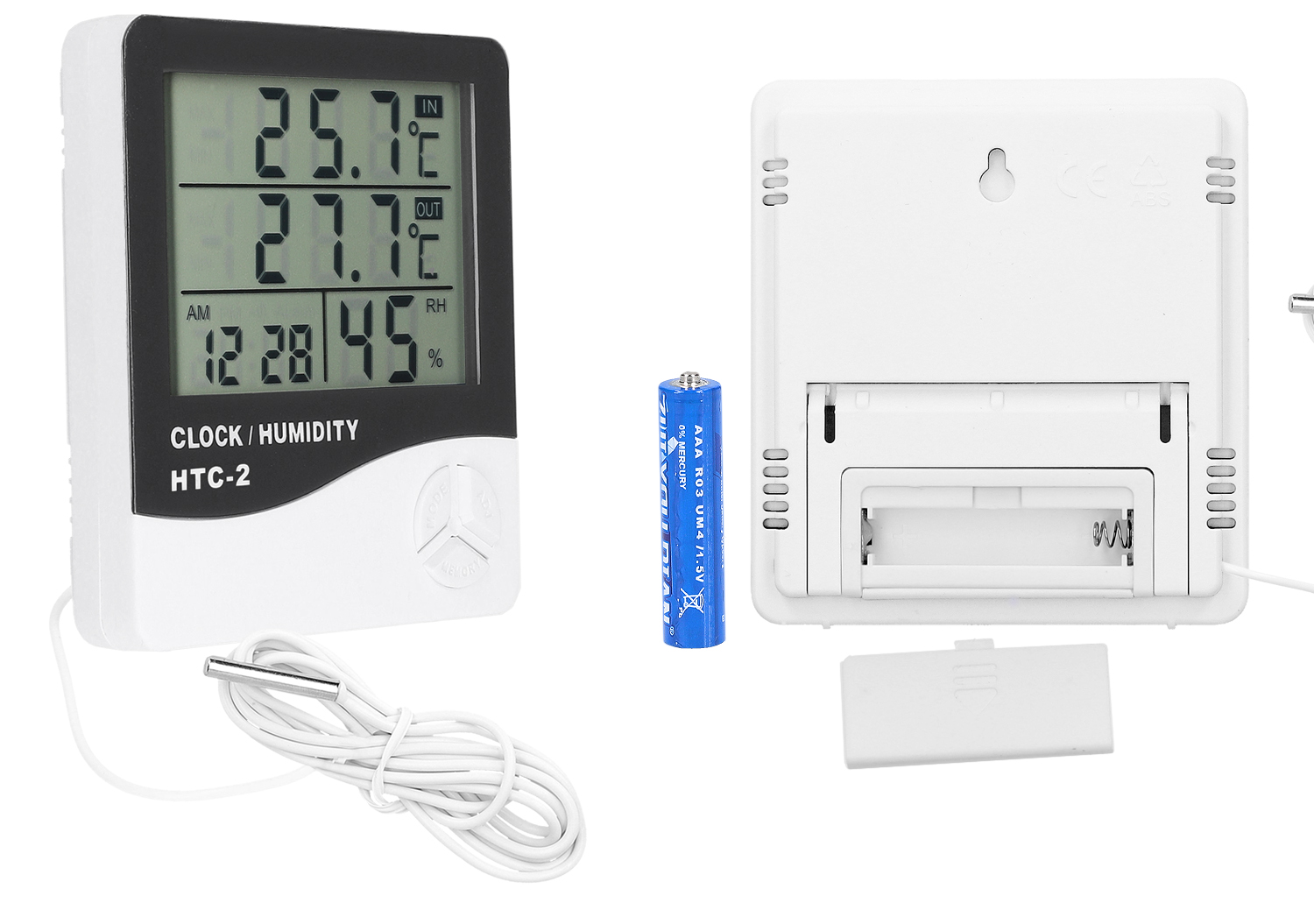 Weather station with outdoor sensor thermometer hygrometer humidity temperature