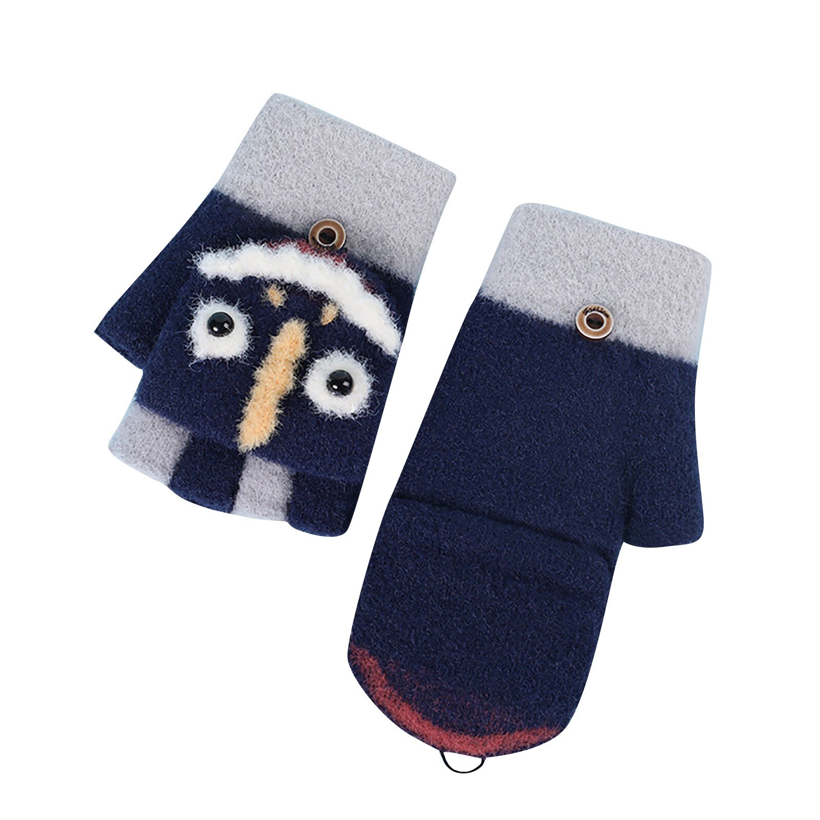 Leuke Dier Fluwelen Handschoenen Meisjes Omgedraaid Half Vinger Handschoenen Guantes Invierno Outdoor Kids Handschoenen Winter Kinderen Handschoenen: NY