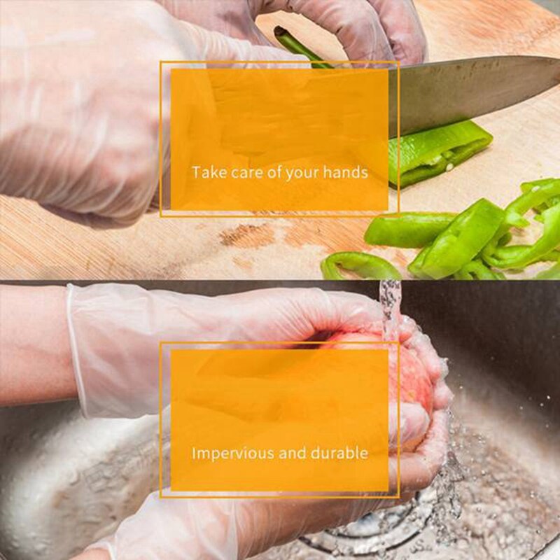 100 wegwerphandschoenen van latex, wit, antislip, zuur- en alkali-laboratoriumrubber, latex handschoenen, schoonmaakmiddelen voor huishoudelijk gebruik