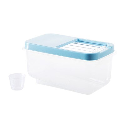 Grote keuken doorzichtige deksel opbergdoos houder graan voedsel rijst bonen organizer doos bloem ontbijtgranen snoep snacks afsluitbare container dozen: Blauw