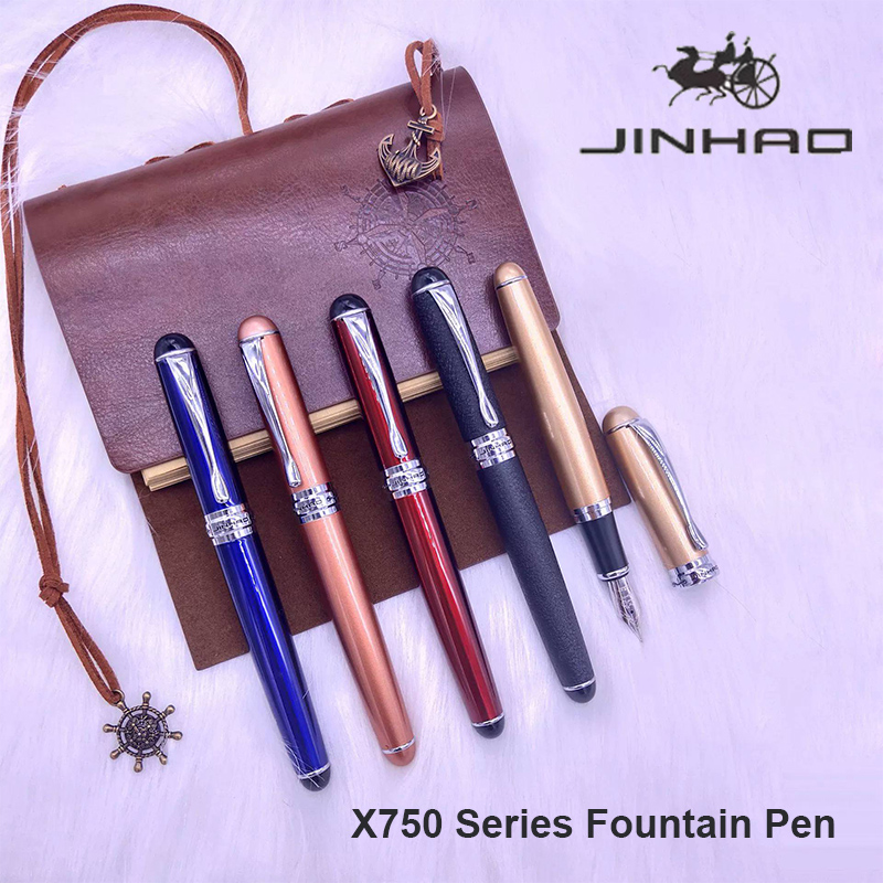 Pluma estilográfica Jinhao X750, estilo exquisito de , pluma de caligrafía de punta de 18KGP, obra de arte para estudiantes y profesores, papelería para escribir firma