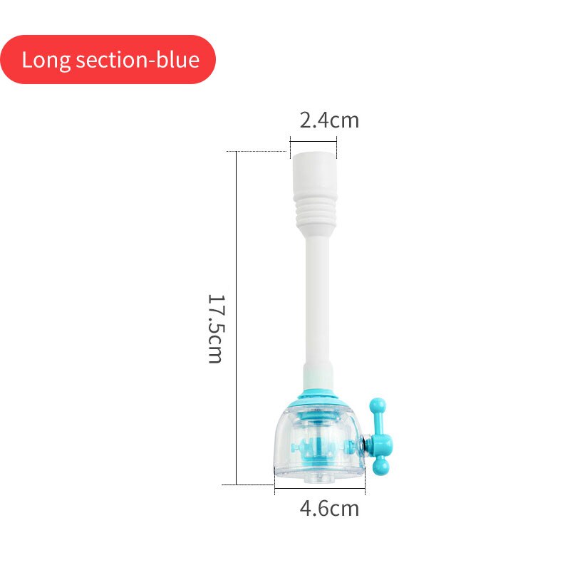 360 Degree Swivel Kitchen Faucet Tubs Bathroom Water Saver Tool Hand Washing Faucet Extender Rotating Faucet Aerator: blue-long