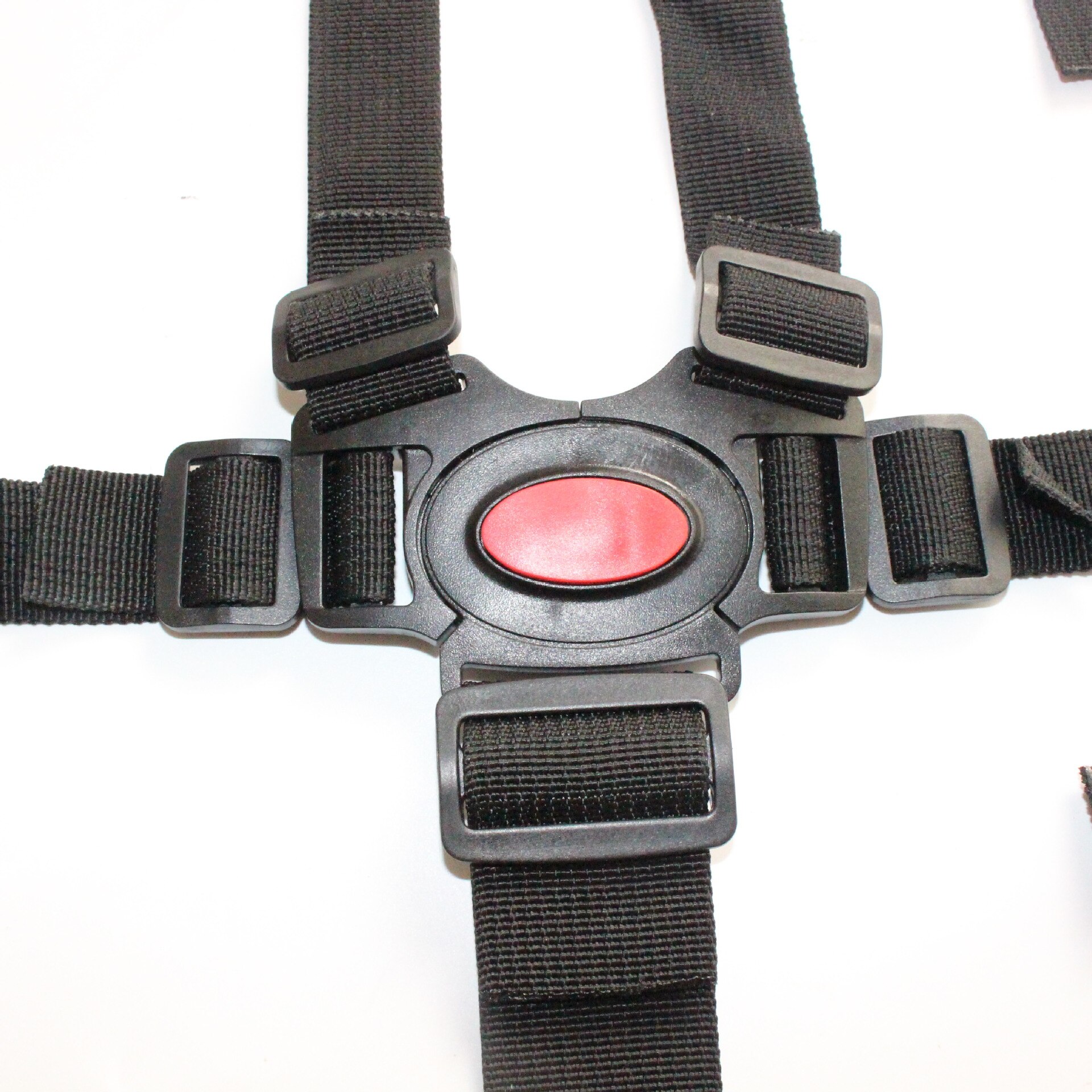 5 Point Harness Nylon Safe Belt Seat Belts 360 Degree Rotating Hook Baby Seat Belts Baby Stroller High Chair Black