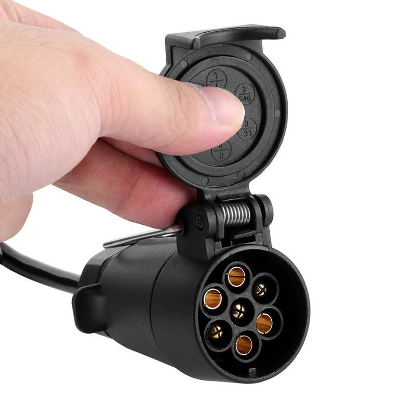 2M Lente Kabel Cord 7Pin Trailer Plug Socket Adapter Bedrading Connector Voor Caravan