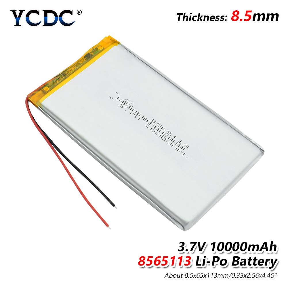 3.7V polymer lithium battery 10000mah 8565113 mobile power charging treasure DIY rechargeable For MP4 GPS Tablet MID Power Bank: 1Pc