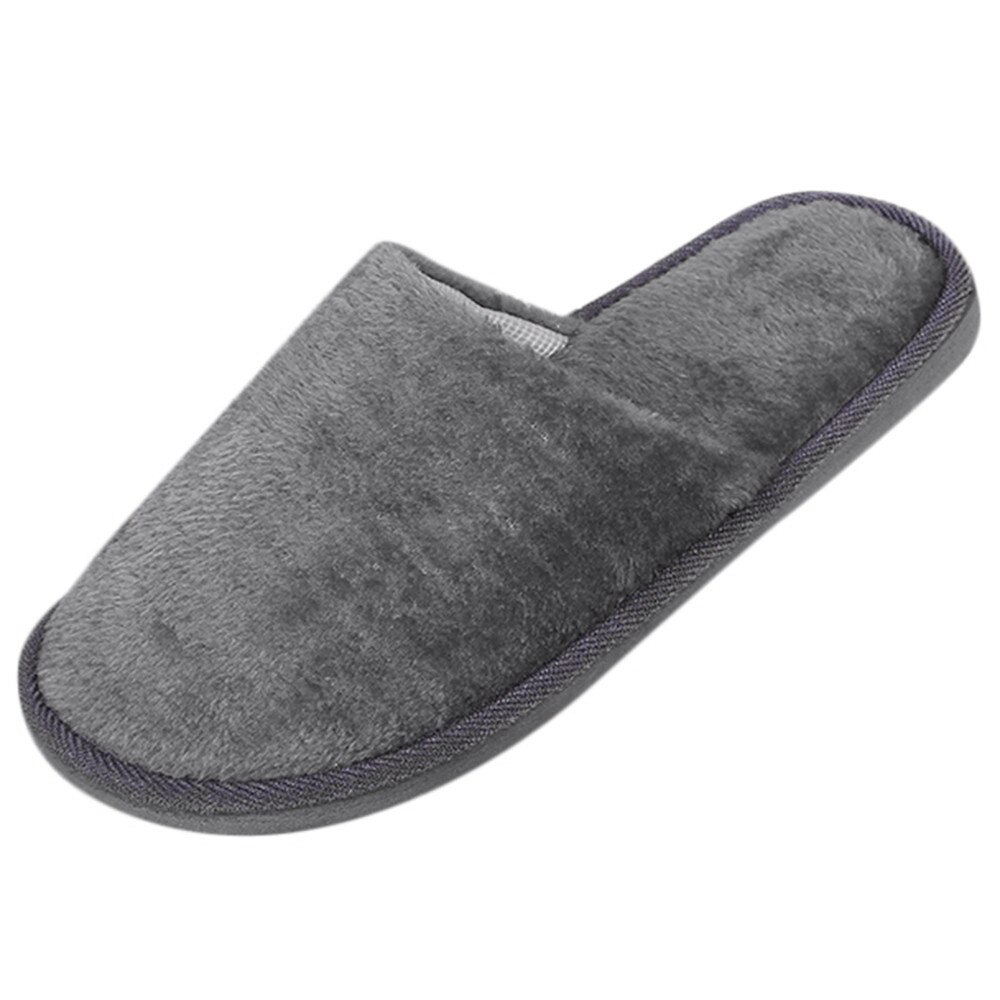 Zapatillas suaves de felpa para hombre y mujer, chanclas cálidas para el hogar, interiores, antideslizantes, para invierno, para dormitorio, n. ° 3: Gris / 42