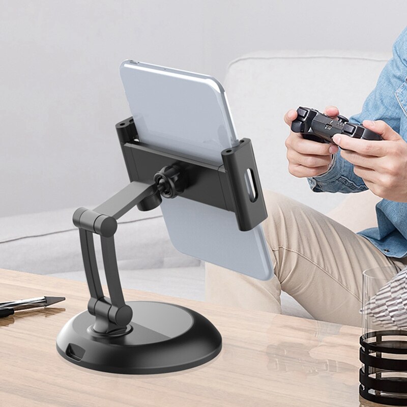 Tablet-halterung für den schreibtisch (höhen- und winkelverstellbar), kompatibel mit allen tablets und smartphones.