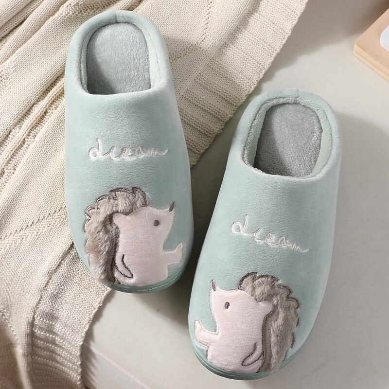 Pantoufle chaussure femme maison hiver Pantoufles de maison à enfiler pour femme et homme, mignon, motif hérisson, Animal de dessin animé, doux et
