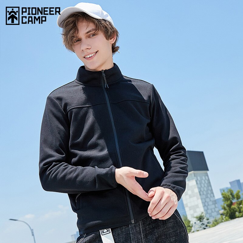 Pioneer Camp – veste d&#39;automne et de printemps pour homme, manteau de supérieure, noir et gris, taille américaine, vêtements de décontractés,