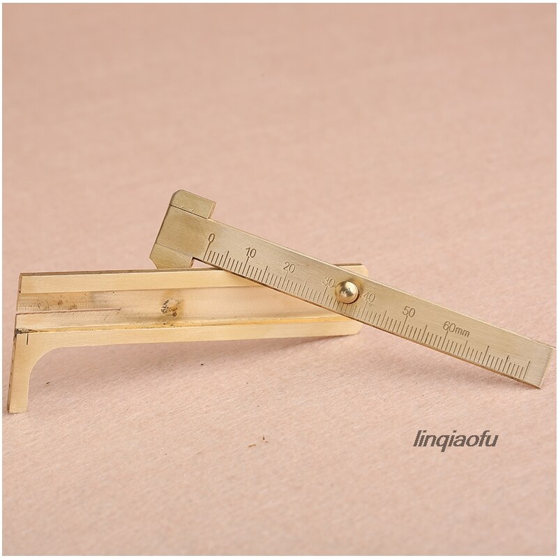 Mini brass vernier caliper, all copper vernier caliper leather measuring tool