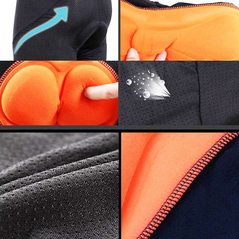 Mannen Vrouwen Demping Fietsbroek Sponge Padded Downhill Mtb Shorts Fiets Ademend Sneldrogend Ondergoed Fietsen Kleding