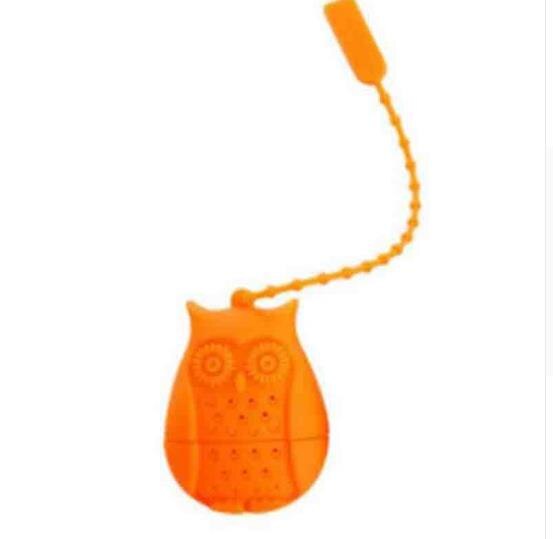 ORGANBOO 1 st Silicone Uil Vorm Thee Zetgroep Uil Theezeefje Filter Silicone Theezakje: Oranje