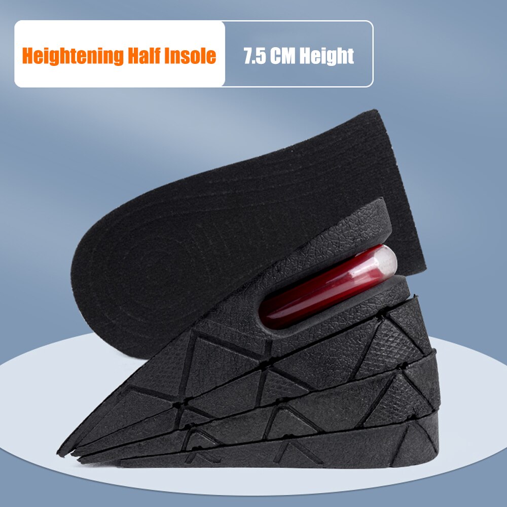 3-7.5cm Height Increase Insoles for Men Women Feet Heel Lift Inserts Height Adjustable Shock Absorption Heightening Shoe Pads: 7.5cm Half Insoles