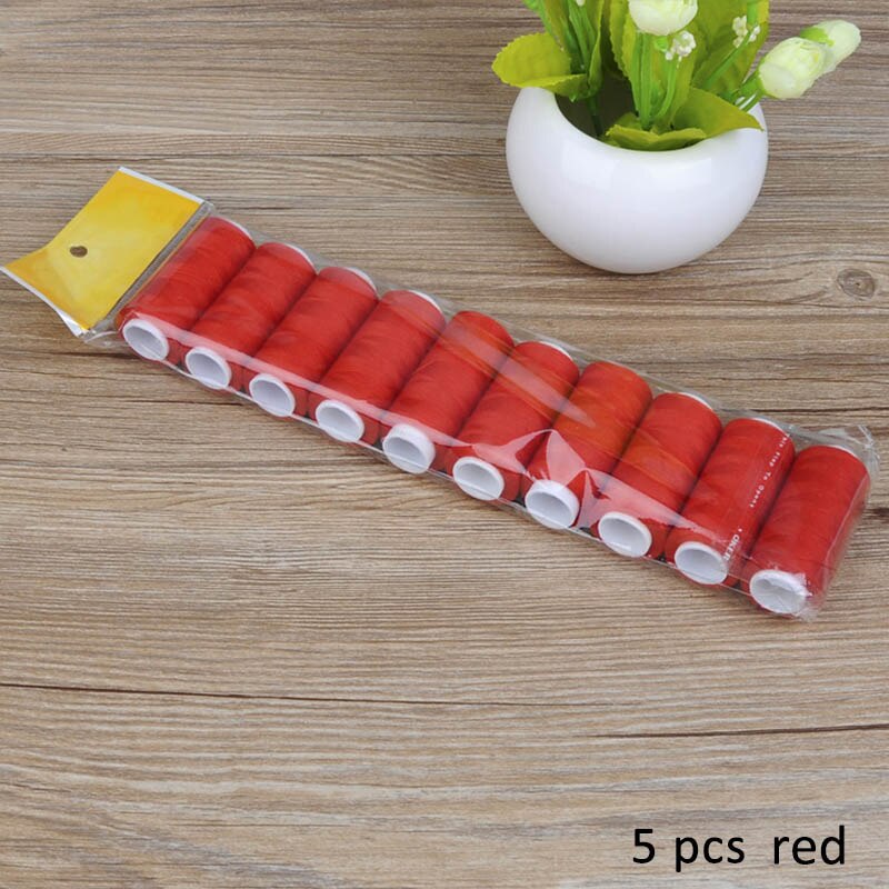 5pcs/10pcs/set Sewing Thread Hand Sewing/Machine Sewing Embroidery thread 200 Yards Sewing Craft Tool Handmade Home: 5pcs red