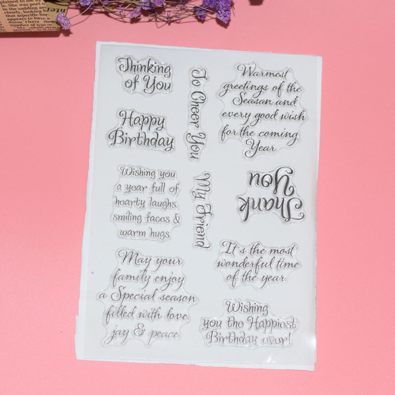 Rubber Silicone Clear Stamp for Card Making Decoration and Scrampbooking Thinking of You Letters Words Sentiment