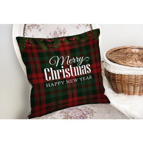 Fondo a cuadros de la tienda de velocidad, fondo decorativo impreso de Feliz Navidad, funda de cojín Rectangular, de Año