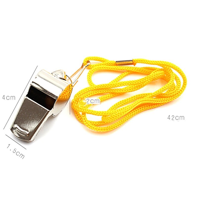 1PC Stainless steel Referee Lanyard Whistle for Training Emergency Survival Coaches Referee Sport Outdoor Survival Whistle: Default Title