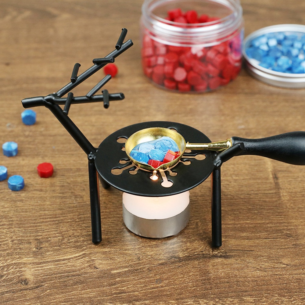 Herten-vormige Retro Lakzegel Metaal Ijzer Wax Stick Zegellak Oven Isolatie Wax Stick Smelten Lijm Wax Pellet oven Stand