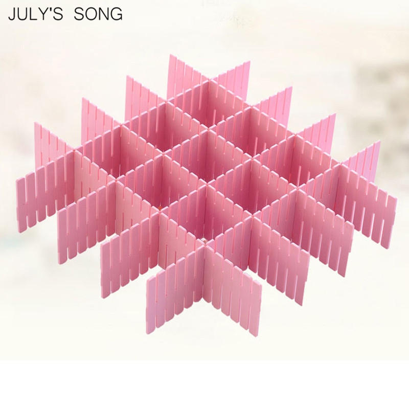 4 stk/sæt gør-det-selv-gitter skuffeopdeler plast justerbar skuffe klapplade stretch separator skilleplade skab opbevaringsorganisator