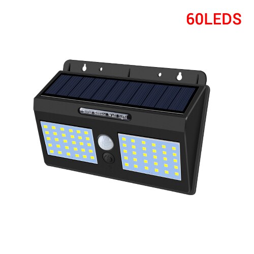 80 LED/100 LED Solar Light Outdoor Solar Lamp PIR Motion Sensor Wall Light Waterproof Solar Sunlight Powered Garden Street light: Type 4 60LEDs / 2 Pieces