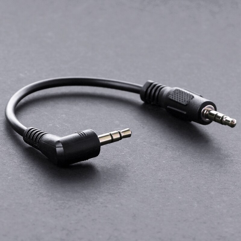 10Cm Auto Haakse Male Naar Male 3.5Mm Aux Jack Speaker Cableadapter 1XCF