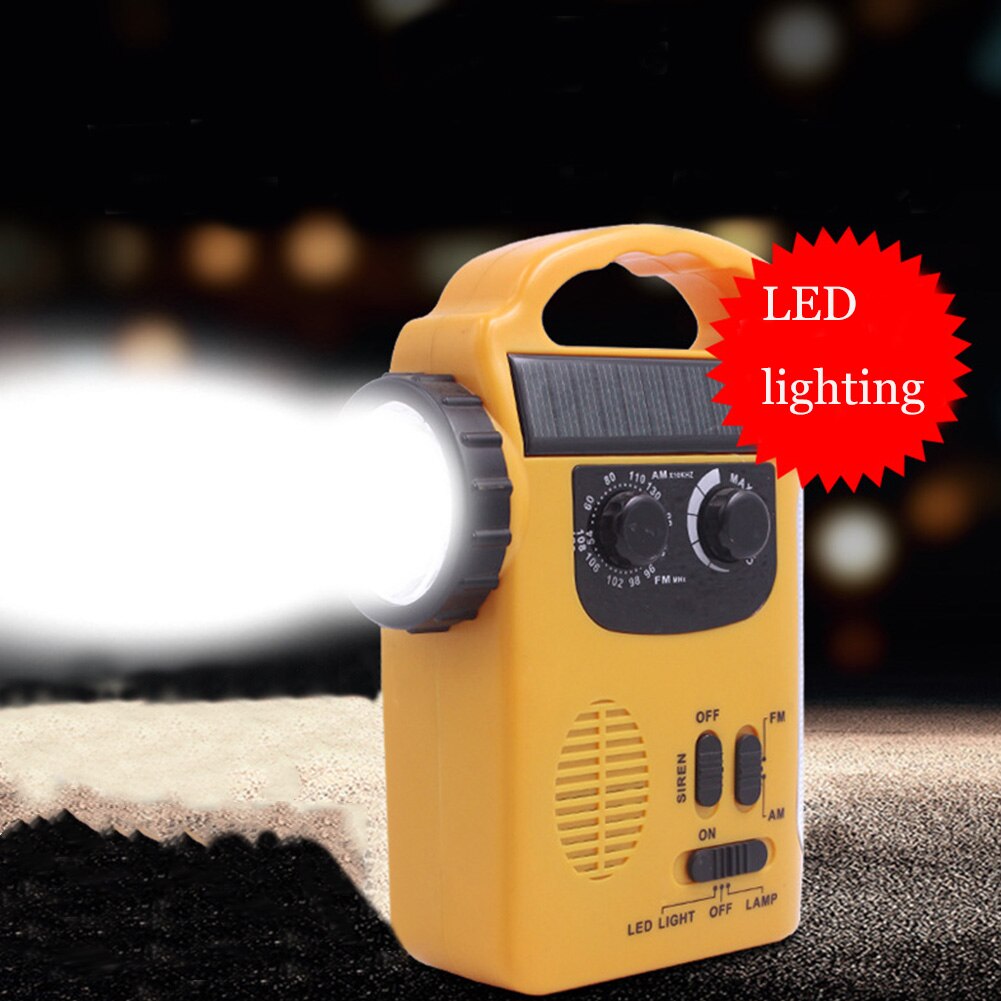 Electronics Emergency FM Power Bank LED Lamp Home Portable Outdoor AM Automotive Radios Hand Crank Camping Solar Dynamo