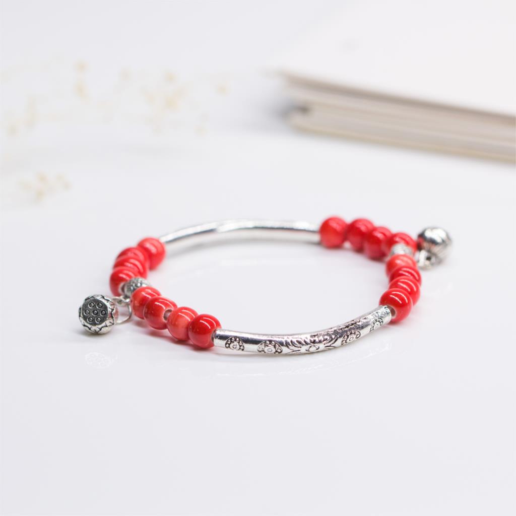 Hand Catenary Female Small Pure And Fresh And Tibetan Silver Accessories Ceramic Bracelet For Girls Women Ladies