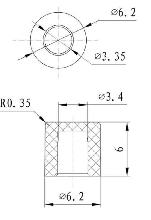 Plasitc Kappe Hut für 6*6mm Tactile Push Button Switch Deckel Abdeckung, weiß Schwarz Rot Gelb Blau Grün Grau