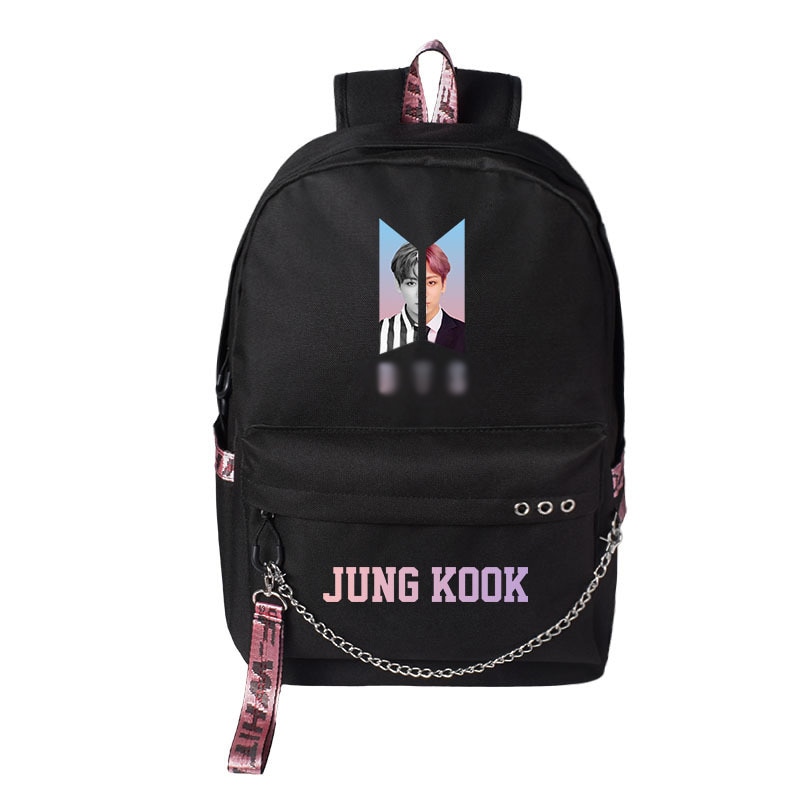 Sac à dos coréen sacs d'école pour filles garçons adolescent Cool personnalité Fans orchestre sac à dos pour adolescent filles USB Charge: JUNG KOOK