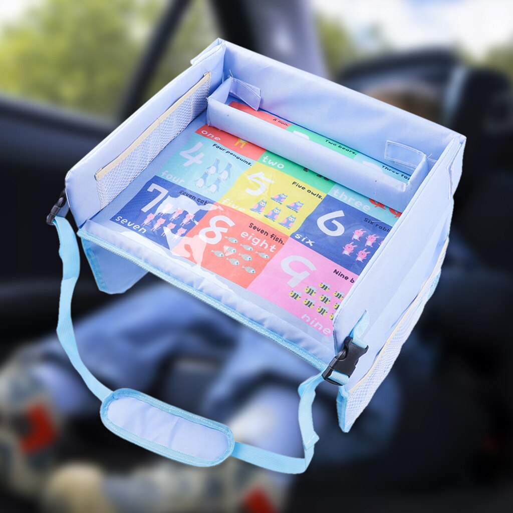 Kids Car Seat Tray Foldable Seat Stroller Road Trip Plane Accessories Play Organizer Carseat Waterproof