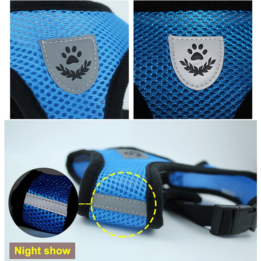 Ademend Pet Harness en Leash Set Nylon Mesh Harnas Hond Vest Leash Verstelbare Pet Harnassen Leidt voor Kleine/Medium /grote Hond