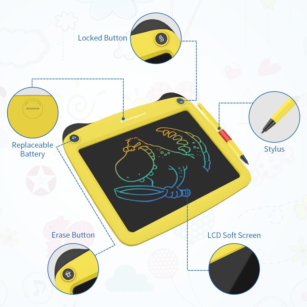Enotepad 9 Inch Lcd Writing Tablet Drawing Tablet eyes protection ink-free and dust-free writing tablet lcd drawing tablet