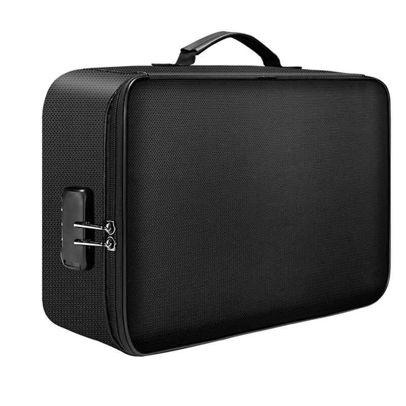 Organizador de documentos-Bolsa de carpeta de archivos portátil impermeable-Bolsa de seguridad de viaje con bloqueo de contraseña-bolsa de viaje práctica y segura: Default Title