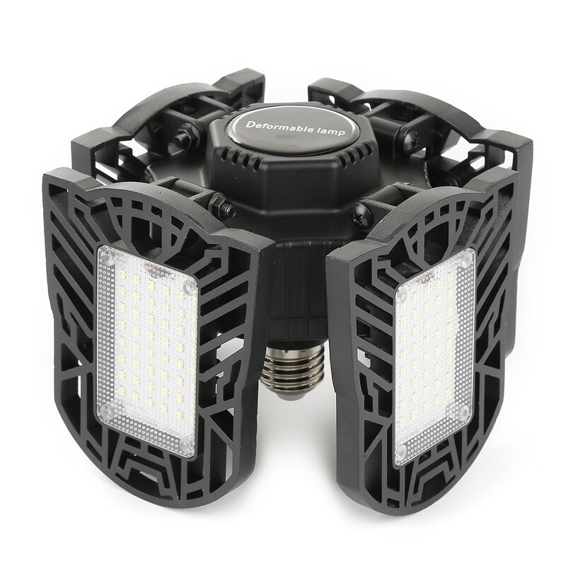 120w 192 lysdioder 12000lm deformerbar lampe garasjelys  e27 ledet pære superlyst hjem parkering pilsner kjeller industriell belysning