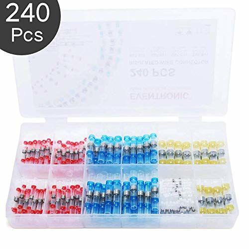 Connecteur de soudure, 4 tailles différentes, connecteur rétractable, connecteur de choc, connecteur de câble, 100 pièces à souder, 240 pièces à souder: 240pcs