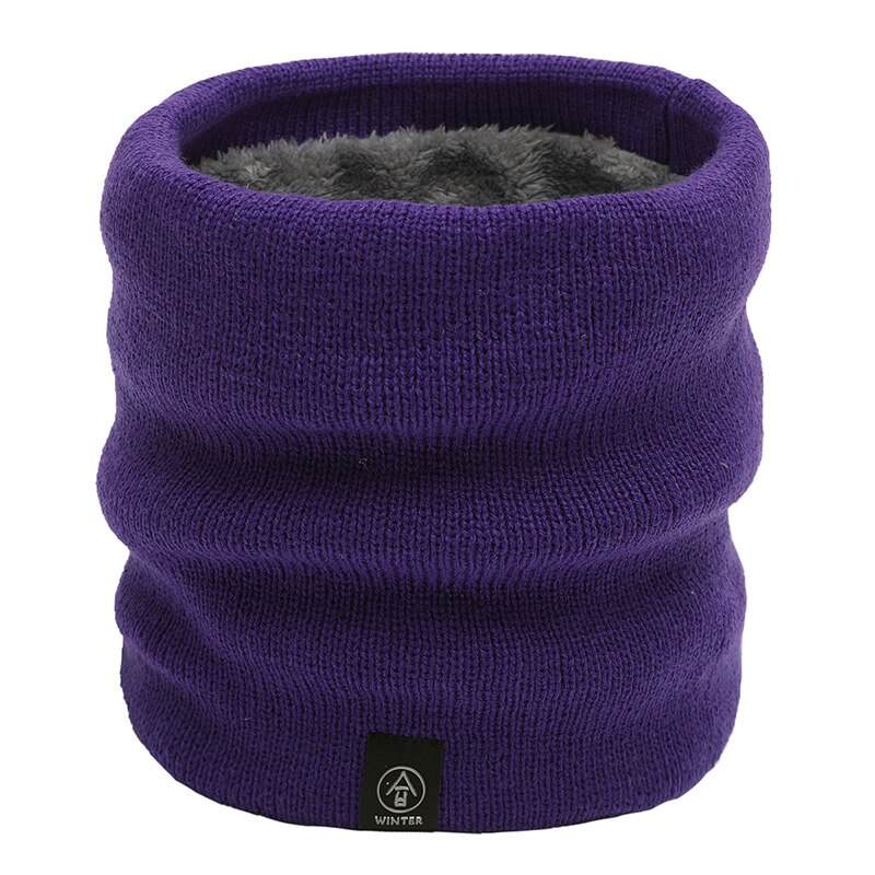 Bufanda de lana con degradado para hombre y mujer, Bandana Unisex de tejido sólido cálido, diadema de terciopelo, de invierno: Wi Purple
