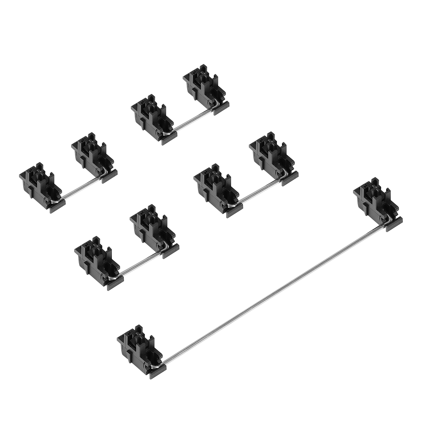 DUROCK Black Plate Mount Stabilizer 7u 6.25u 2u Stainless Steel Wire Plate Mounted Stabs V2 for Cherry MX Keyboards Plates: 4x2u 1x6.25u