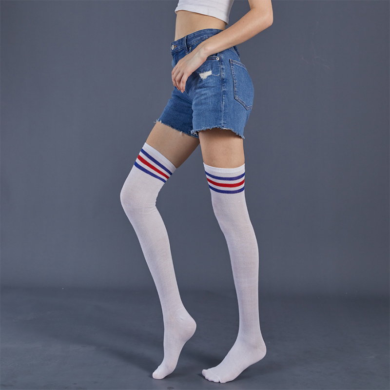 JK-medias de Cosplay para mujer, calcetines largos de Color amarillo y blanco, calcetines largos por encima de la rodilla hasta el muslo, calcetines de compresión para mujer: Gris oscuro