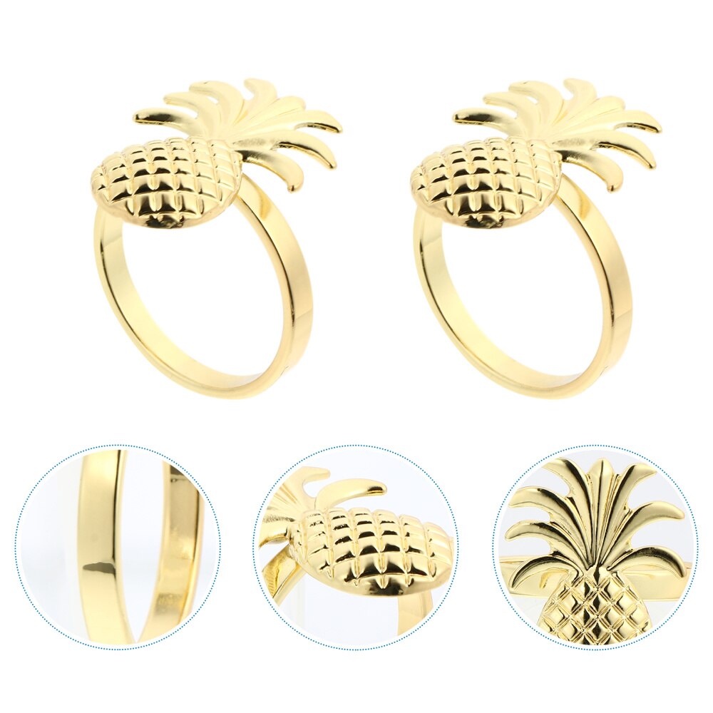 4 Stuks Kerst Ananas Servetringen Legering Servet Houder Party Decor