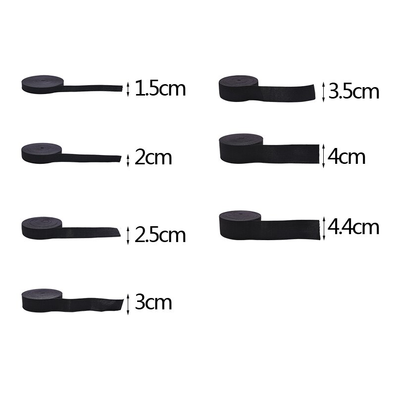 Banda elástica plana para costura, cinta de goma blanca y negra, accesorios de ropa, manualidades, 10 yardas