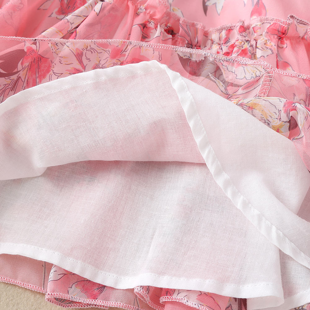 Girls summer dress children's clothing girls short-sleeved flower dress children's summer sweet princess dress tutu skirt