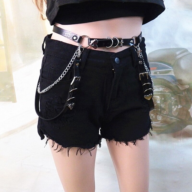 Liefde Hart Meisje Hiphop Ketting Riem Vrouwen Zoete Verstelbare Disco Dansen Riem Punk Stijl
